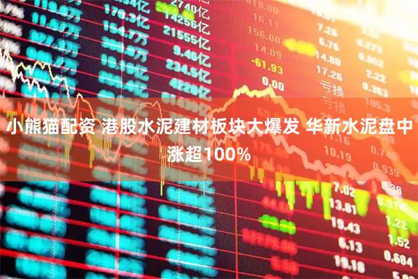 小熊猫配资 港股水泥建材板块大爆发 华新水泥盘中涨超100%