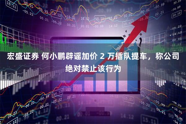 宏盛证券 何小鹏辟谣加价 2 万插队提车，称公司绝对禁止该行为